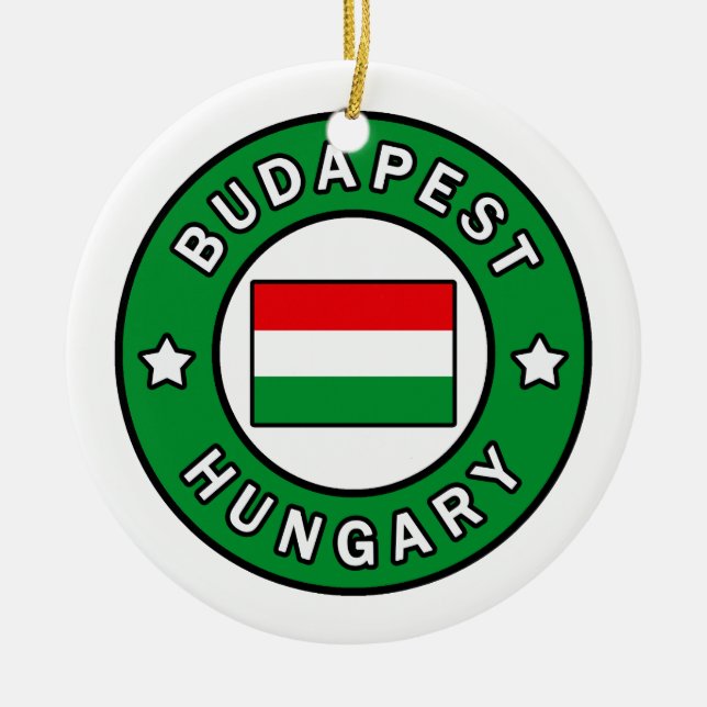 Ornamento De Cerâmica Budapest Hungria (Frente)