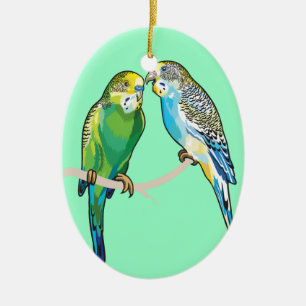 Ornamento De Cerâmica budgerigars