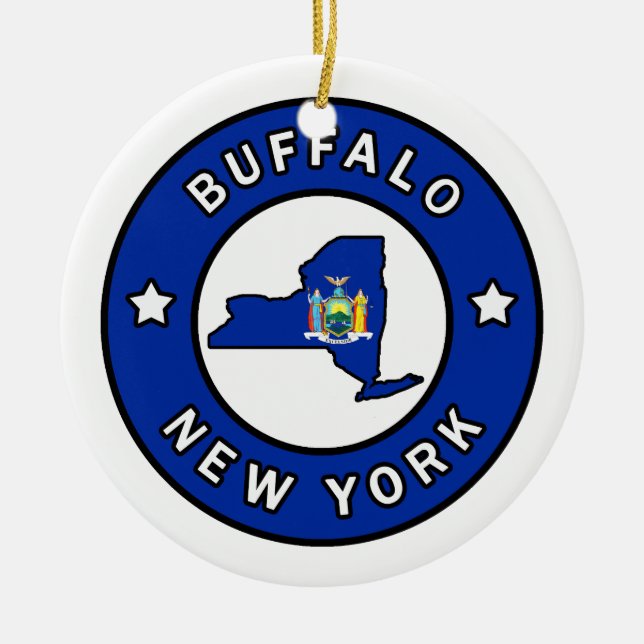 Ornamento De Cerâmica Buffalo Nova York (Frente)
