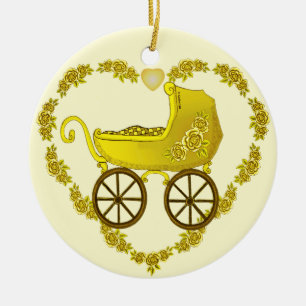 Ornamento De Cerâmica Buggy Amarelo