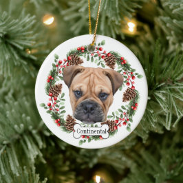 Ornamento De Cerâmica buldogue continental Personalizado Pet Ornament