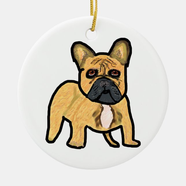 Ornamento De Cerâmica Buldogue Francês (Frente)