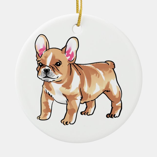 Ornamento De Cerâmica Buldogue Francês (Frente)