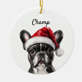 Ornamento De Cerâmica Buldogue Francês Personalizado