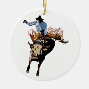 Ornamento De Cerâmica Bull Rider