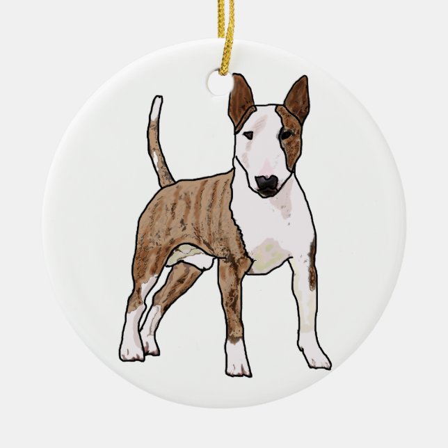 Ornamento De Cerâmica Bull Terrier Inglês (Frente)