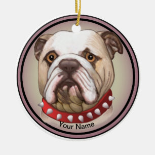 Ornamento De Cerâmica Bulldog