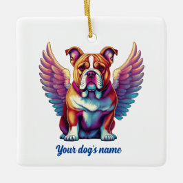 Ornamento De Cerâmica Bulldog Angel Dog Memorial Ornament