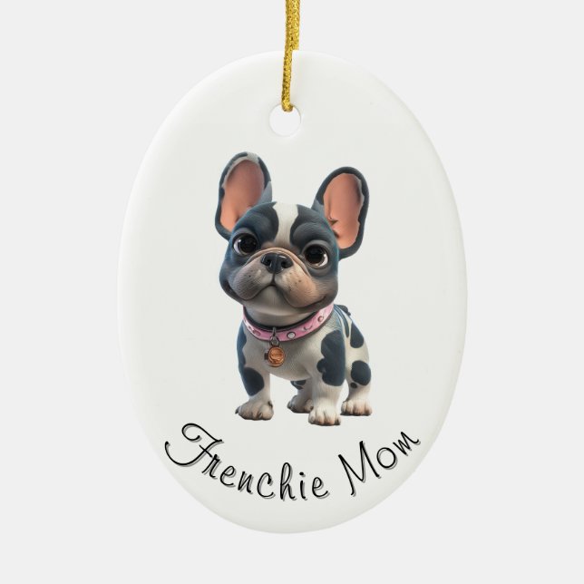 Ornamento De Cerâmica Bulldog Francês (Frente)