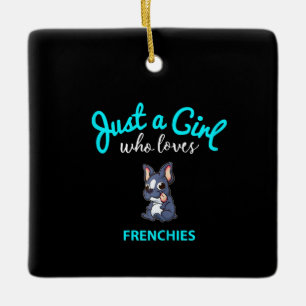 Ornamento De Cerâmica Bulldog Francês Para Garotas Garotas