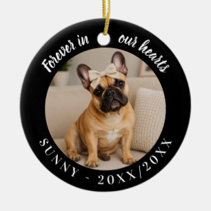 Ornamento De Cerâmica Bulldog Francês Para Sempre em Nossos Corações Pre
