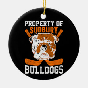 Ornamento De Cerâmica Bulldog Propriedade dos Sudbury Bulldogs Cachorro 