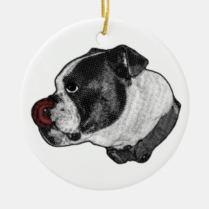 Ornamento De Cerâmica Bulldog Ruby Lembrança