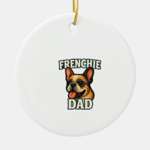 Ornamento De Cerâmica Bulldogue Francês com PAI FRANCÊSTexto para amante