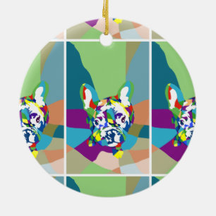 Ornamento De Cerâmica Bulldogue Francês sentado