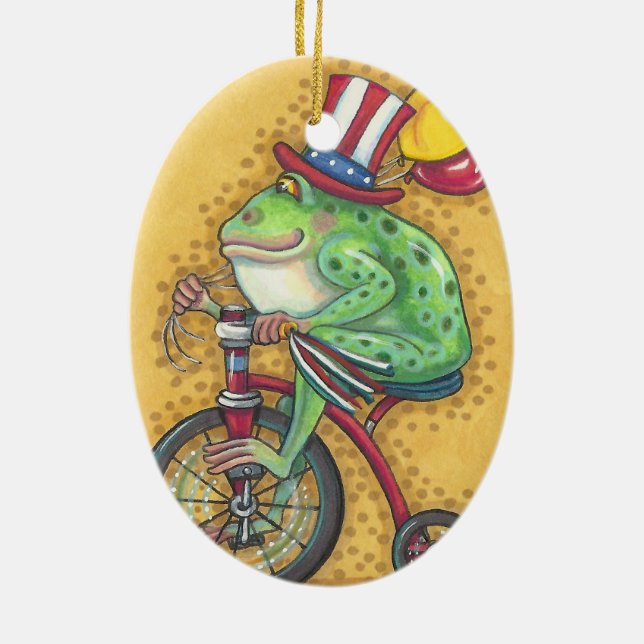 Ornamento De Cerâmica BULLFROG 4 DE JULHO Oval (Verso)