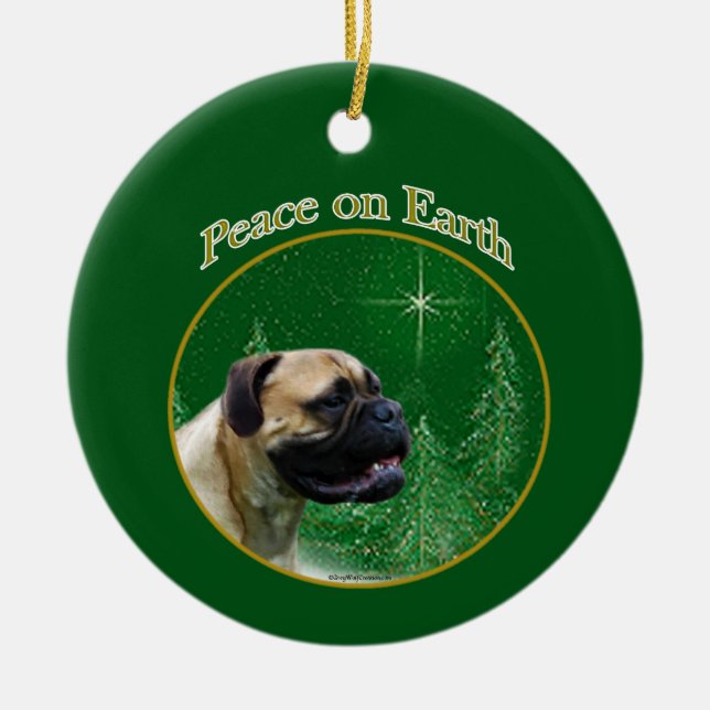 Ornamento De Cerâmica Bullmastiff Peace (Frente)