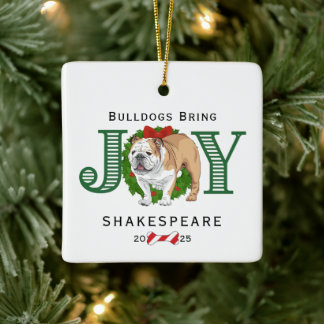 Ornamento De Cerâmica Bulls Traga Joy Wreath