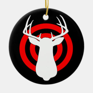 Ornamento De Cerâmica Bullseye dos Antlers dos cervos