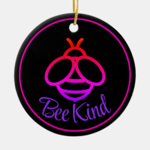 Ornamento De Cerâmica Bumblebee de abelha clássica minimalista