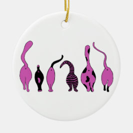 Ornamento De Cerâmica Bumbuns de Gato Roxo