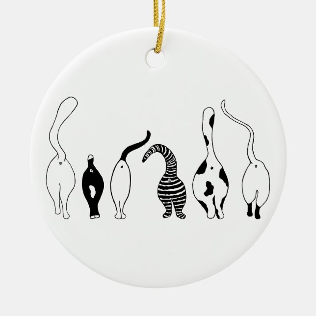 Ornamento De Cerâmica Bumbuns de gatos (Frente)