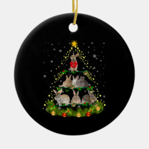 Ornamento De Cerâmica Bunny Gift   Bunny Rabbit Christmas Tree Light