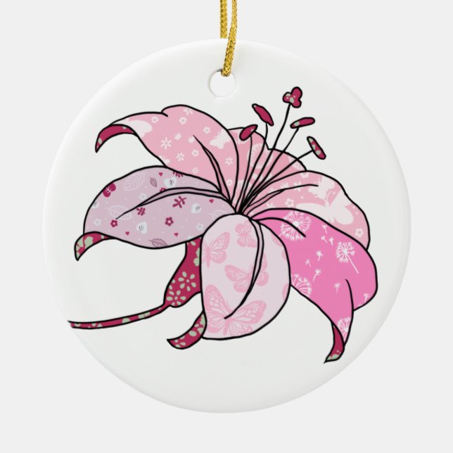 Ornamento De Cerâmica bunte Lilie (Frente)