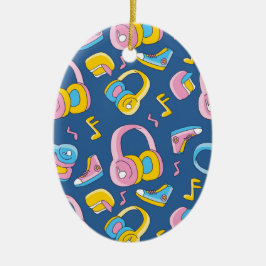 Ornamento De Cerâmica Bunter Musikmix em rosa, blau, gelb