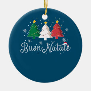 Ornamento De Cerâmica Buon Natale Árvore de Natal Italiana