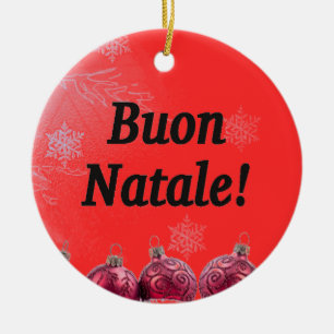 Ornamento De Cerâmica Buon Natale! Feliz Natal em Bf italiano