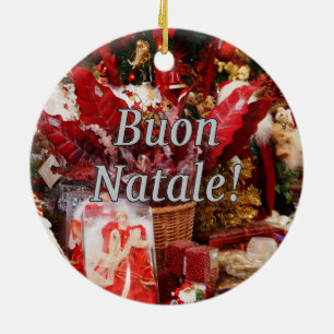 Ornamento De Cerâmica Buon Natale! Feliz Natal no wf italiano