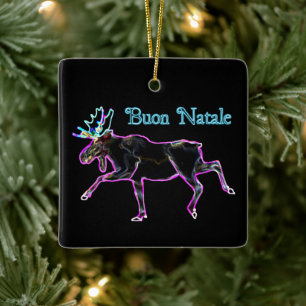 Ornamento De Cerâmica Buon Natale - Moose Elétrica