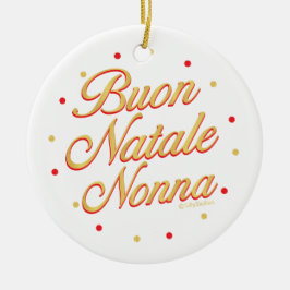 Ornamento De Cerâmica Buon Natale Nonna Personalizado