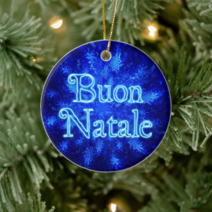 Ornamento De Cerâmica Buon Natale - Snowburst