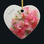 Ornamento De Cerâmica Buquê de ervilha rosa doce<br><div class="desc">Flores bonito de primavera em tons cor-de-rosa</div>