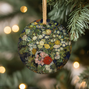 Ornamento De Cerâmica Buquê de Flores num Vaso Vincent van Gogh