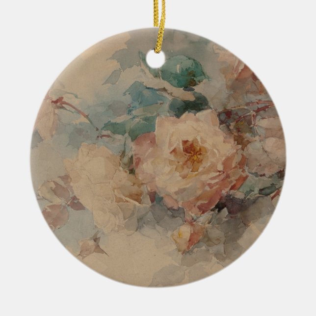 Ornamento De Cerâmica Buquê de Rosas - Franz Bischoff (Frente)