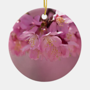 Ornamento De Cerâmica Buquê Delicado Rosa de Flores de Cerejeira Sakura