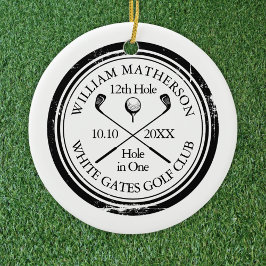 Ornamento De Cerâmica Buraco de Golfe Personalizado em Uma Fotografia