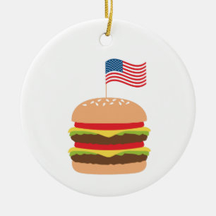 Ornamento De Cerâmica Burger Americano