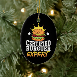 Ornamento De Cerâmica Burger Especialista em Hamburger certificado hambu