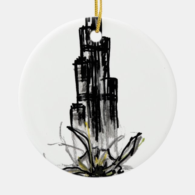 Ornamento De Cerâmica burj khalifa (Frente)