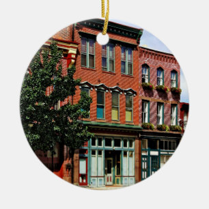 Ornamento De Cerâmica Burlington NJ - Rua no Distrito Histórico