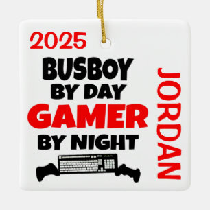 Ornamento De Cerâmica Busboy ama jogar Videos games