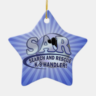 ORNAMENTO DE CERÂMICA BUSCA DO SAR E ALIMENTADOR DO SALVAMENTO K-9