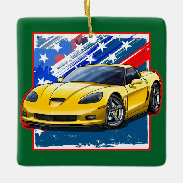 Ornamento De Cerâmica C6_Yellow (Frente)