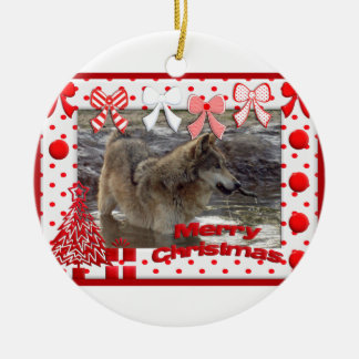 Ornamento De Cerâmica c-2011-grey-wolf-017