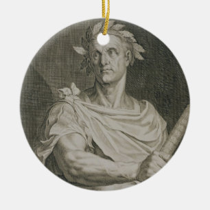 Ornamento De Cerâmica C. imperador de Júlio César (100-44 BC) do engra