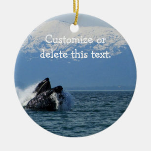 Ornamento De Cerâmica Cabeça da baleia de Humpback; Customizável